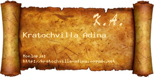Kratochvilla Adina névjegykártya